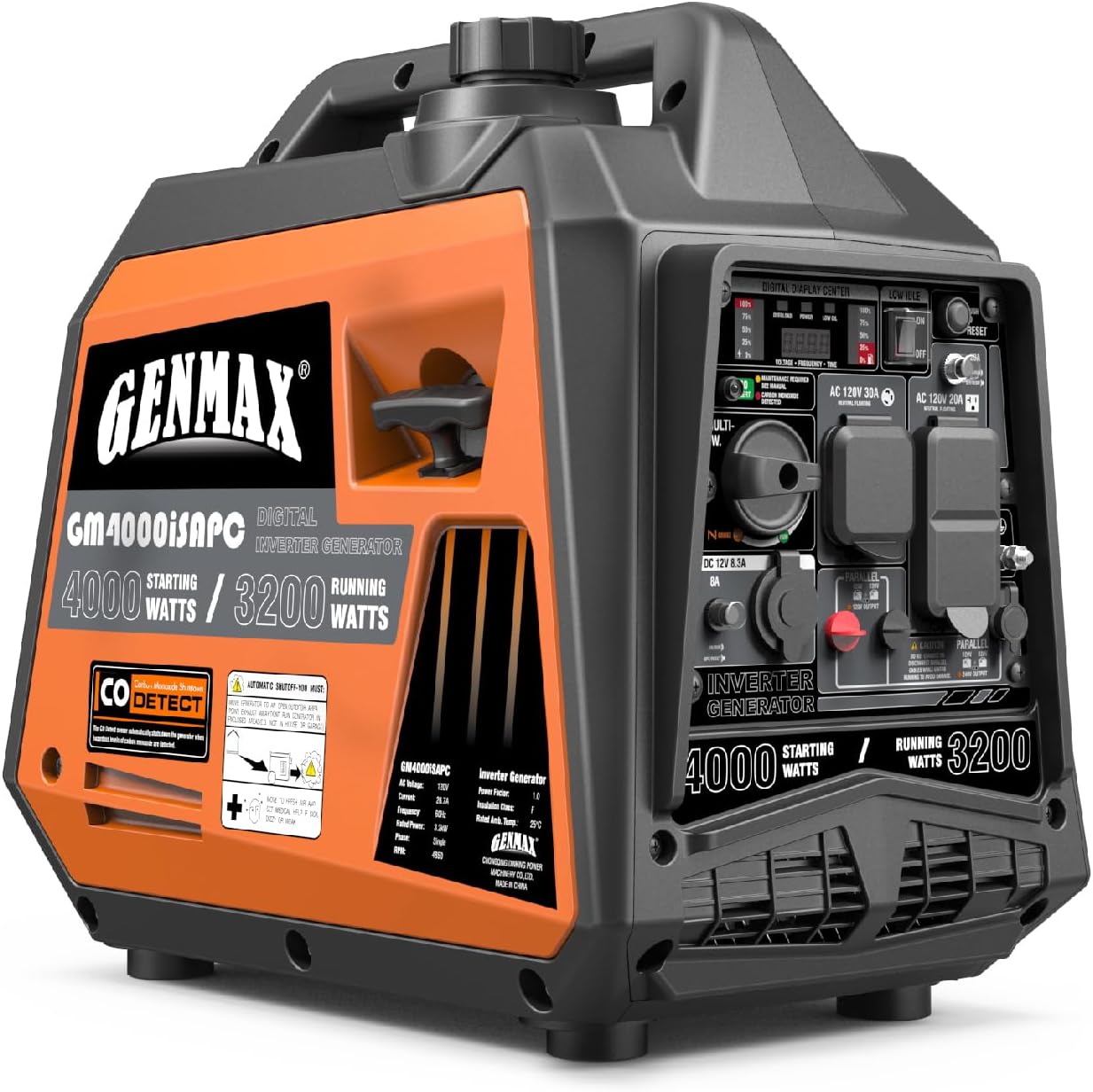 GENMAX Portable Inverter Generator,4000W (GM4000iSAPC)